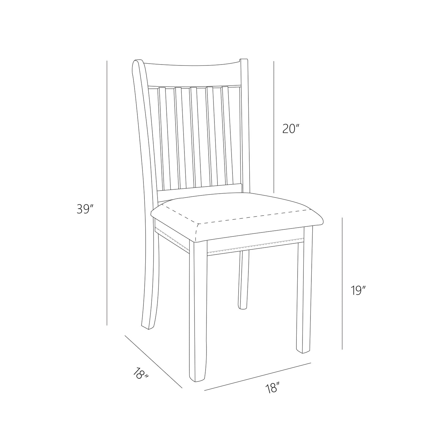 Wooden Back Chairs - Set of 2