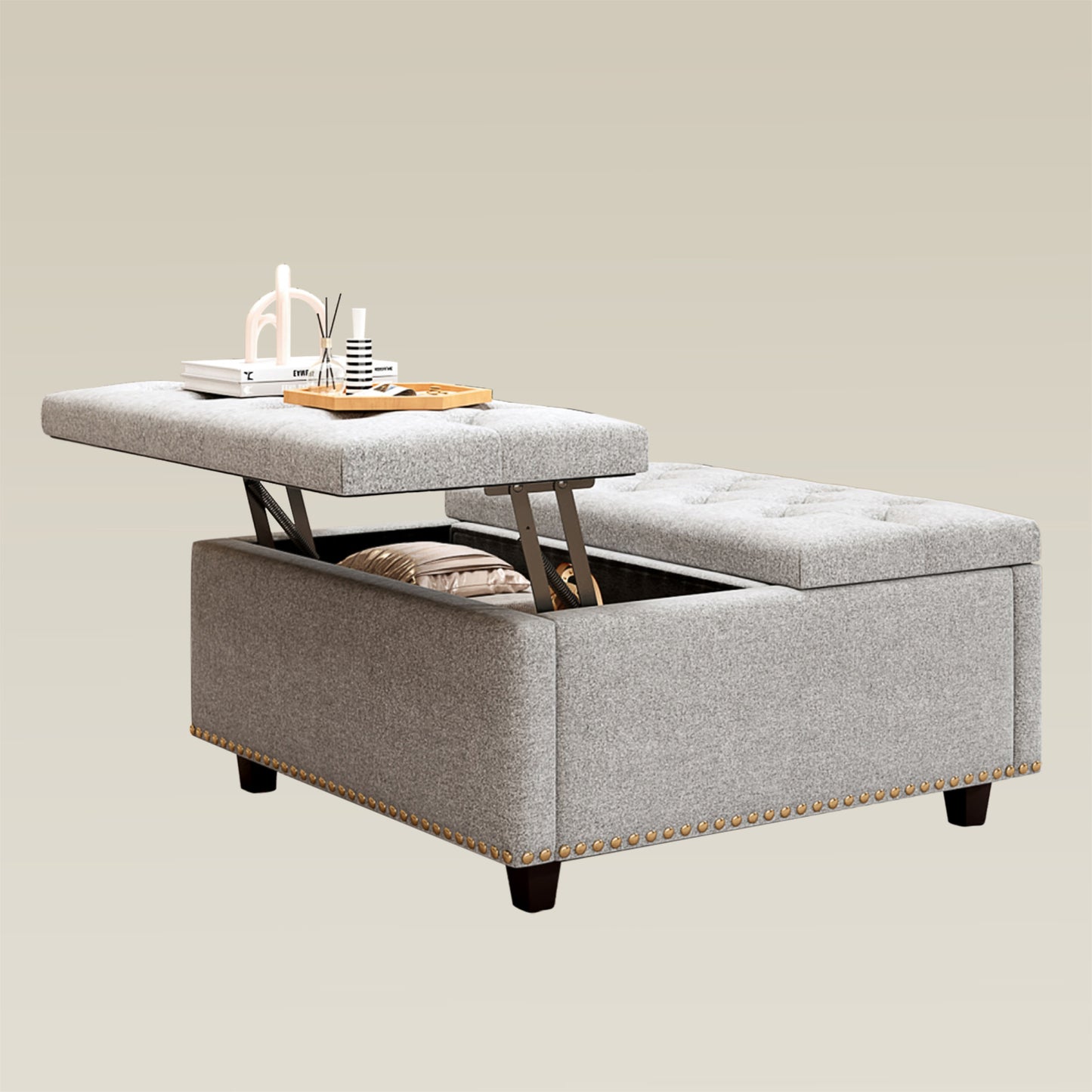 Linen Game Storage Bench