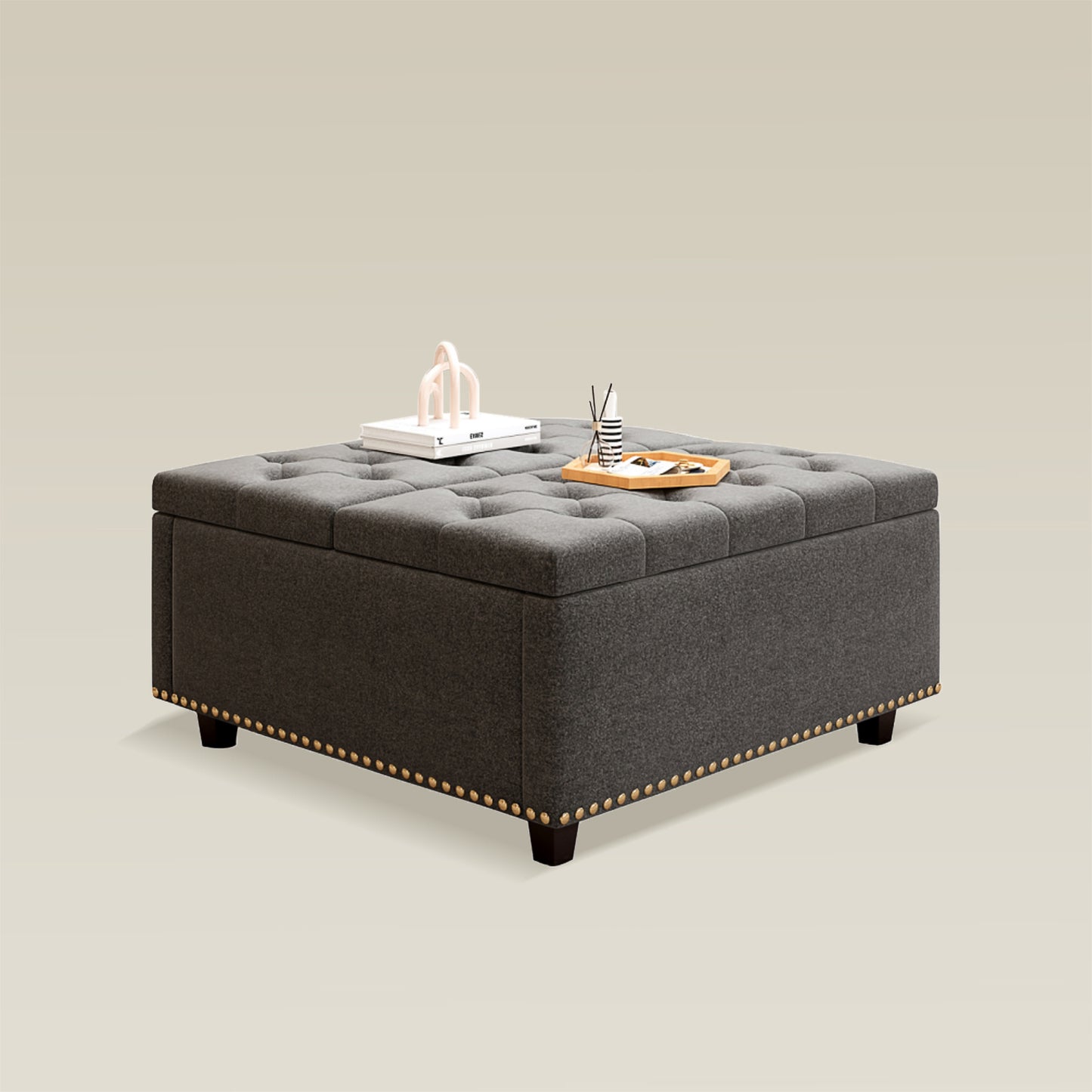 Linen Game Storage Bench