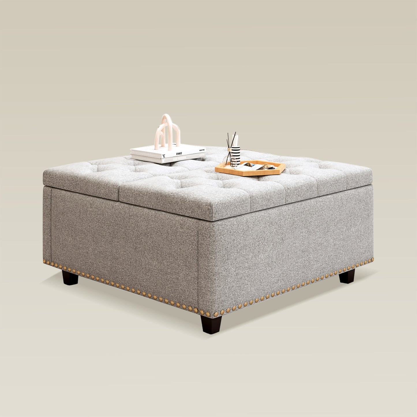 Linen Game Storage Bench
