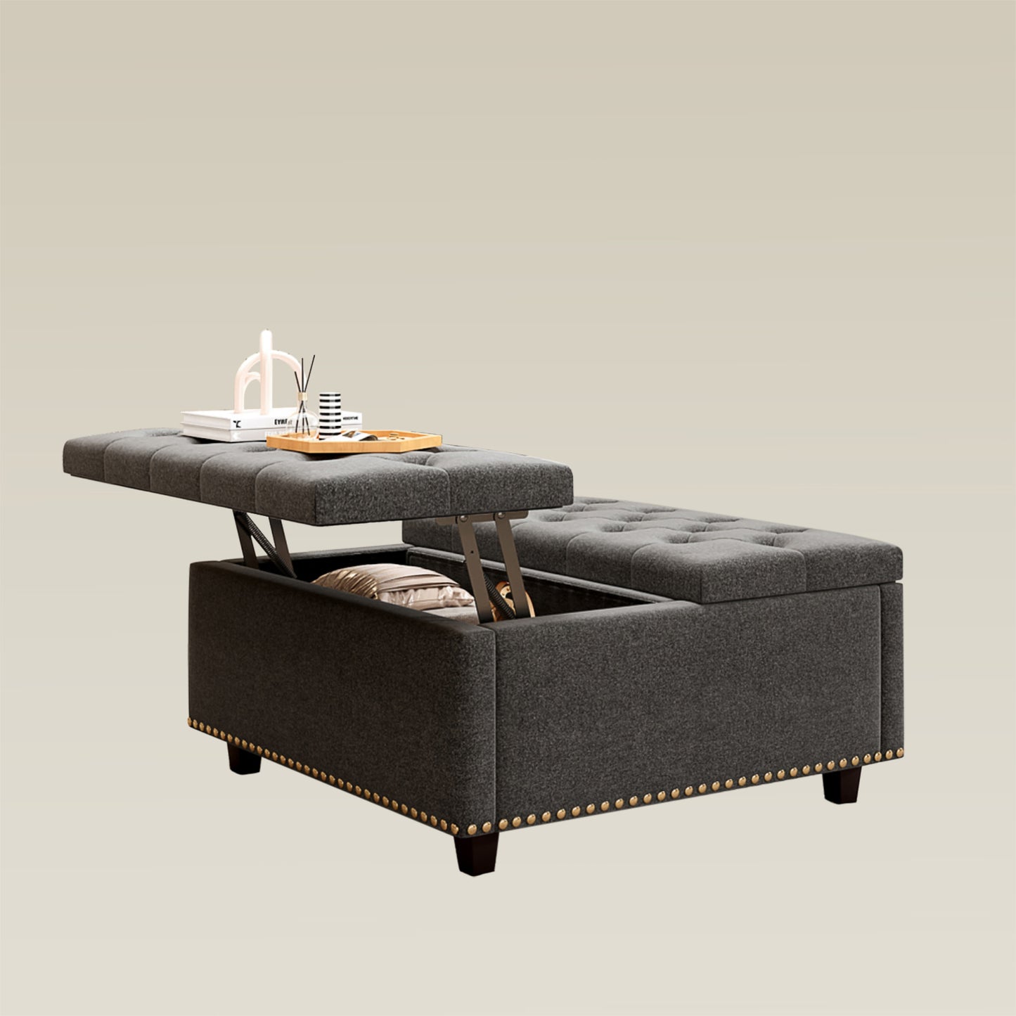 Linen Game Storage Bench