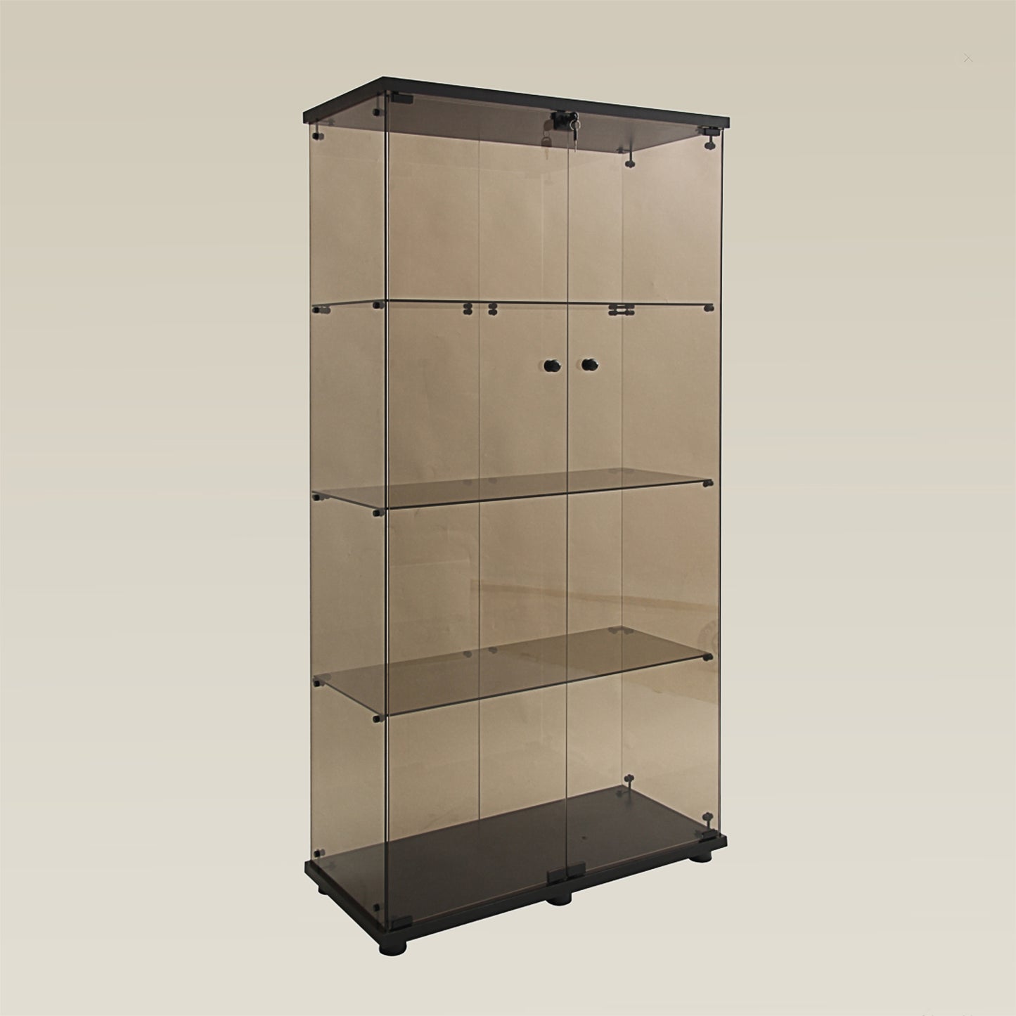 Two-door Glass Display Cabinet(4 Tiers)