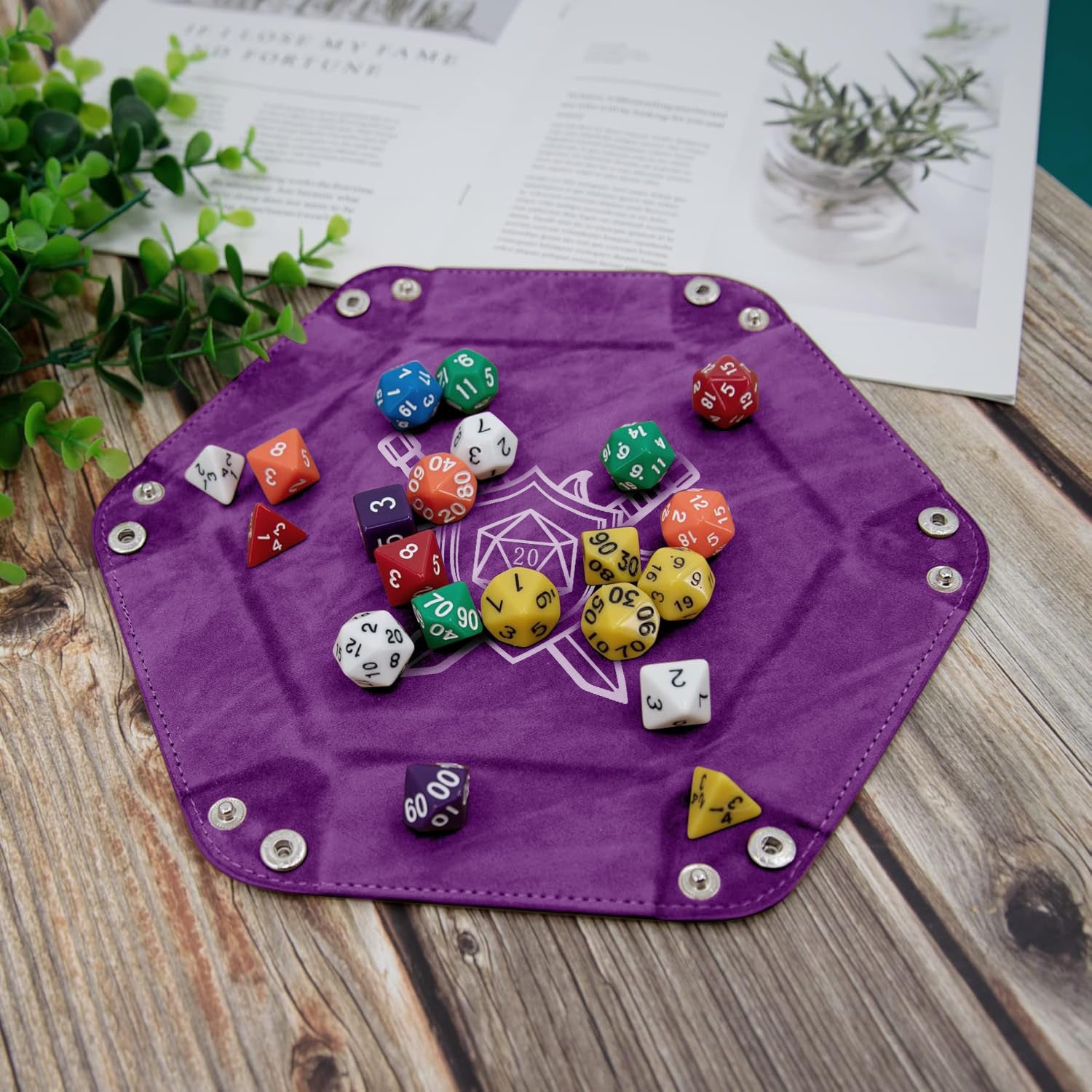gaming-table-accessories-folding-hexagon-dice-tray-set