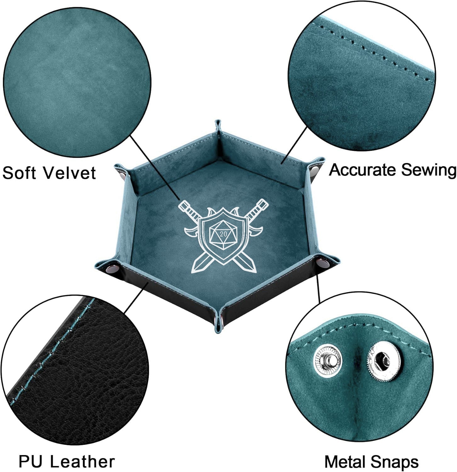 gaming-table-accessories-folding-hexagon-dice-tray-set