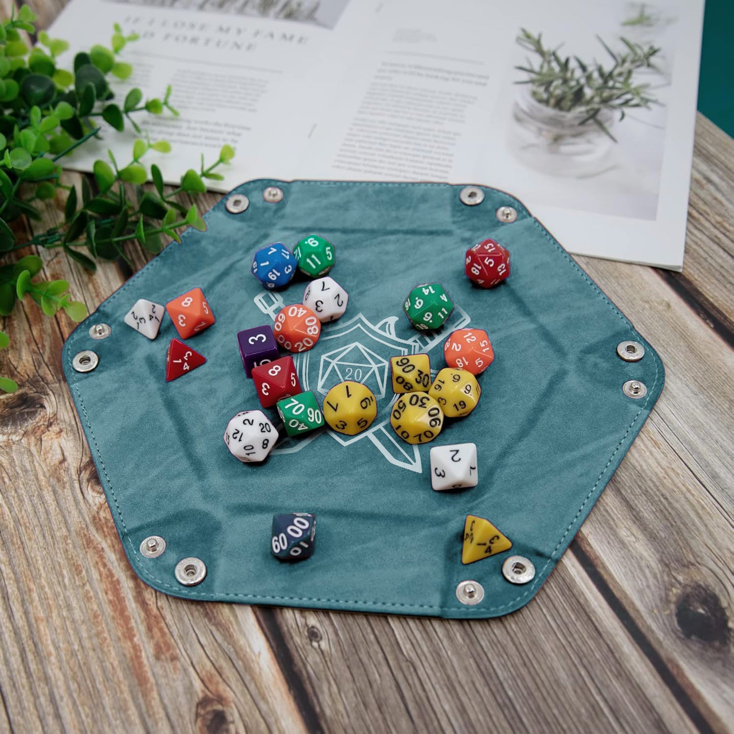 gaming-table-accessories-folding-hexagon-dice-tray-set