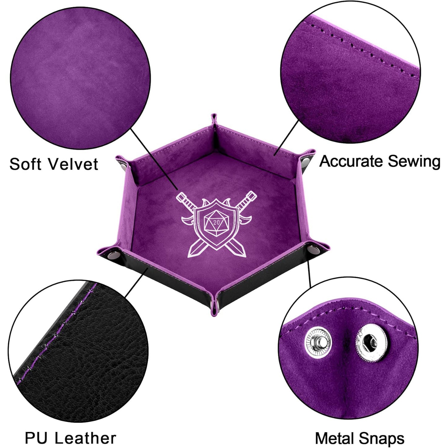 gaming-table-accessories-folding-hexagon-dice-tray-set