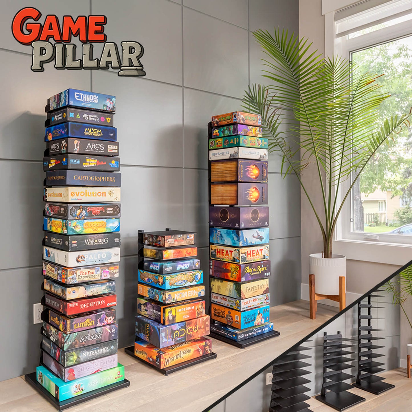 GamePillar Adjustable Board Game Tower – Tall (155cm)