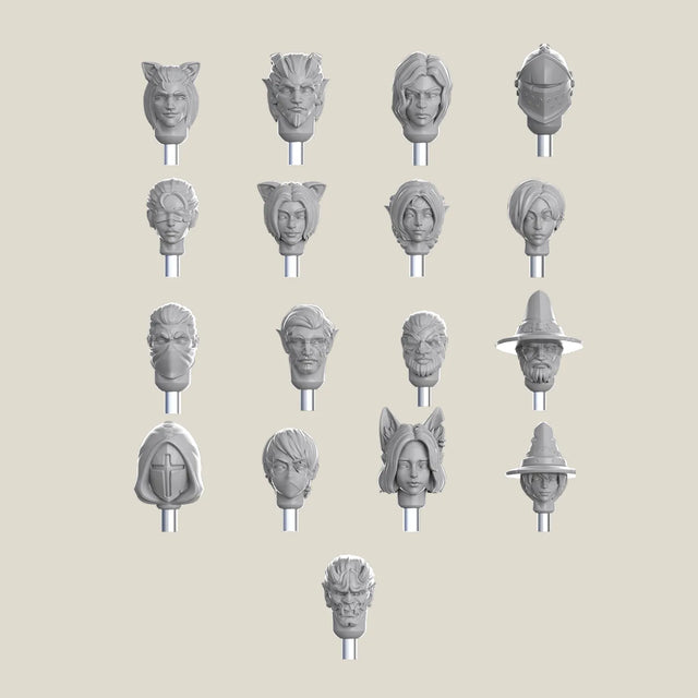 Magnetic Miniatures Head Expansion Pack (Choose Your Race)