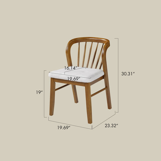 Windsor-style rubberwood gaming chairs with padded fabric seats size