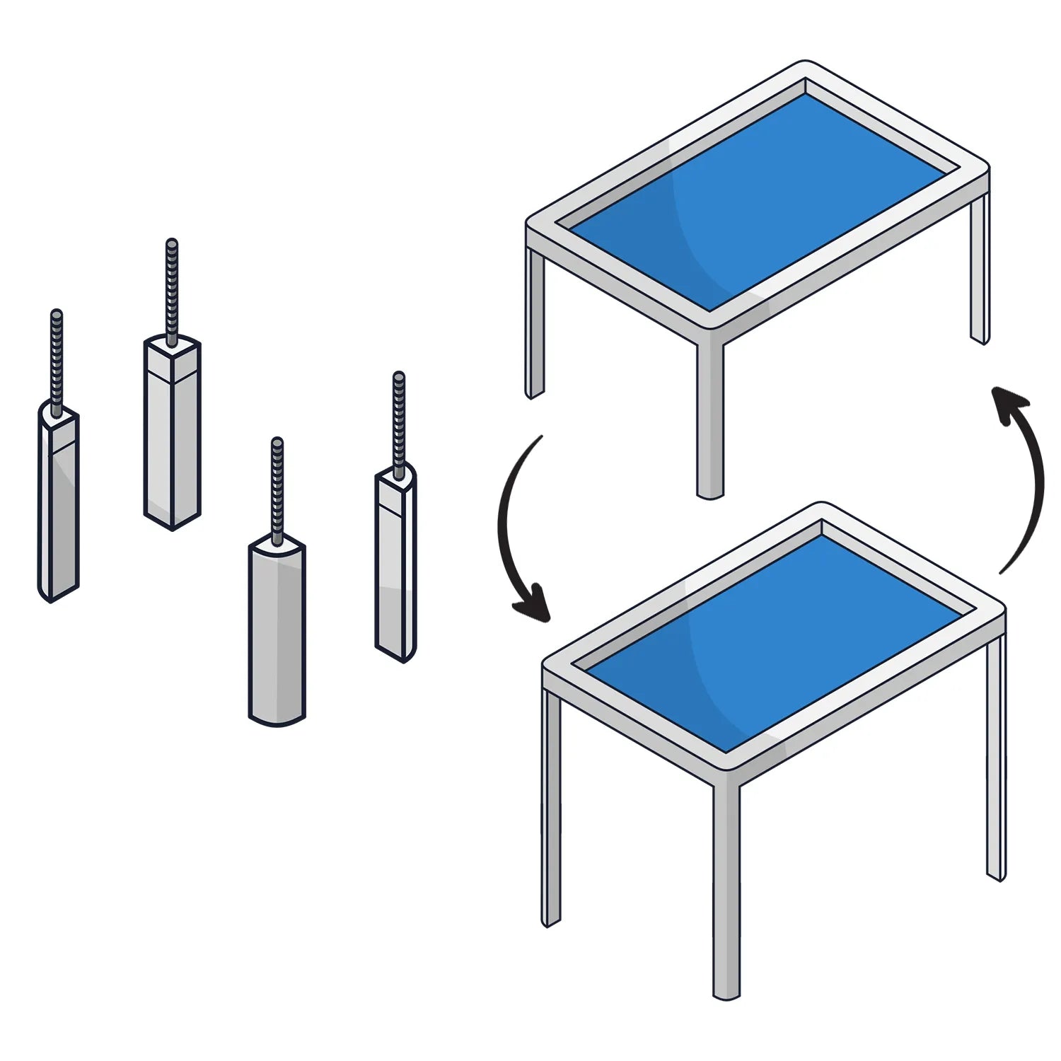 modular-gaming-table-board-game-table-bar-height-leg-extenders