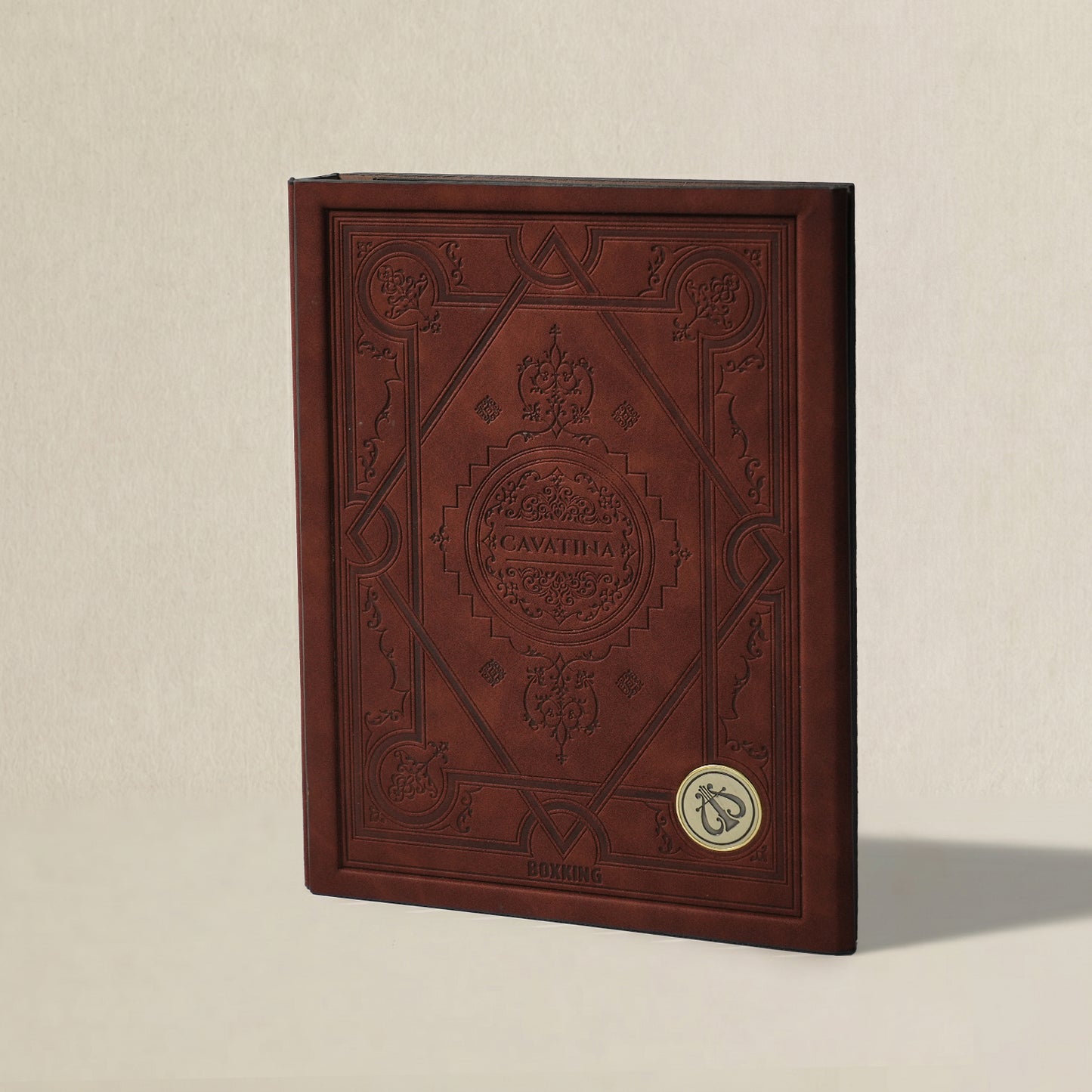 Vertical red tabletop binder