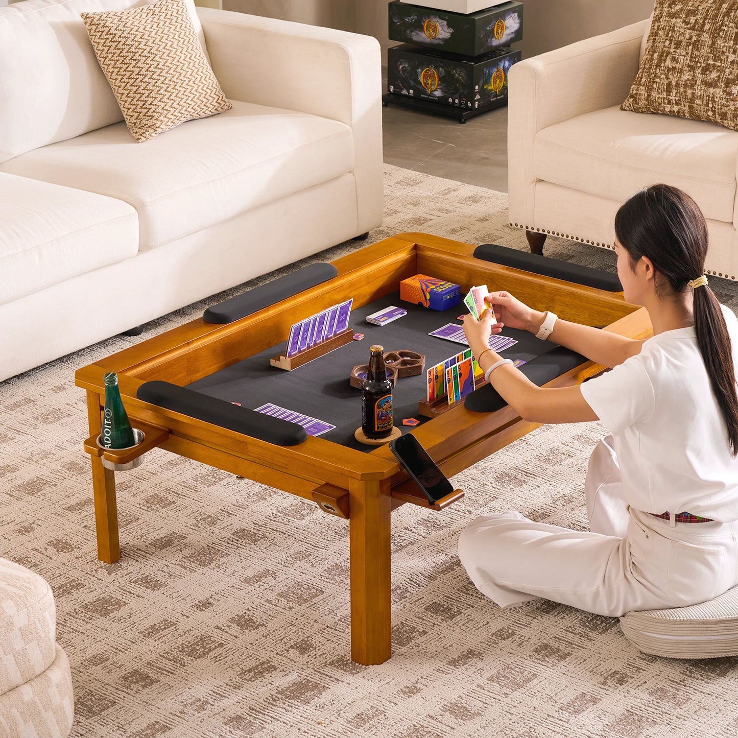 Wooden Coffee Gaming Table With Topper
