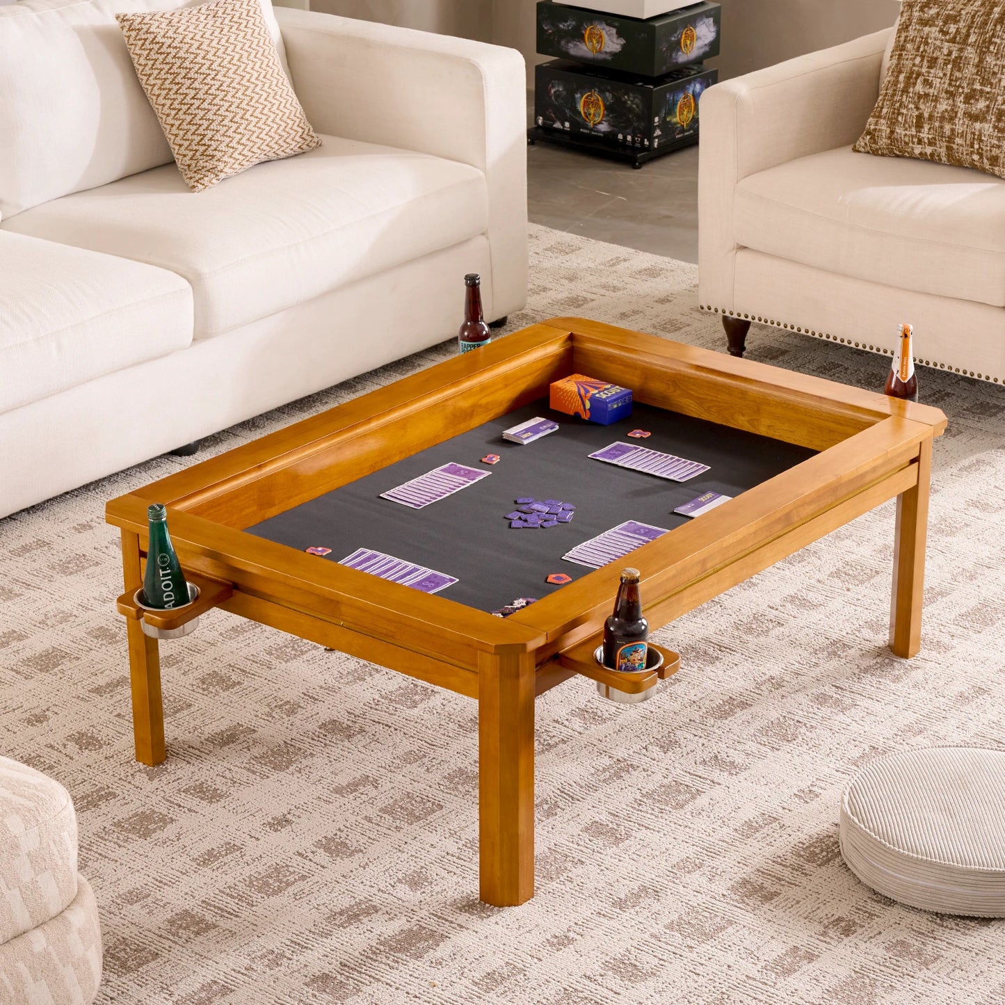 Wooden Coffee Gaming Table With Topper