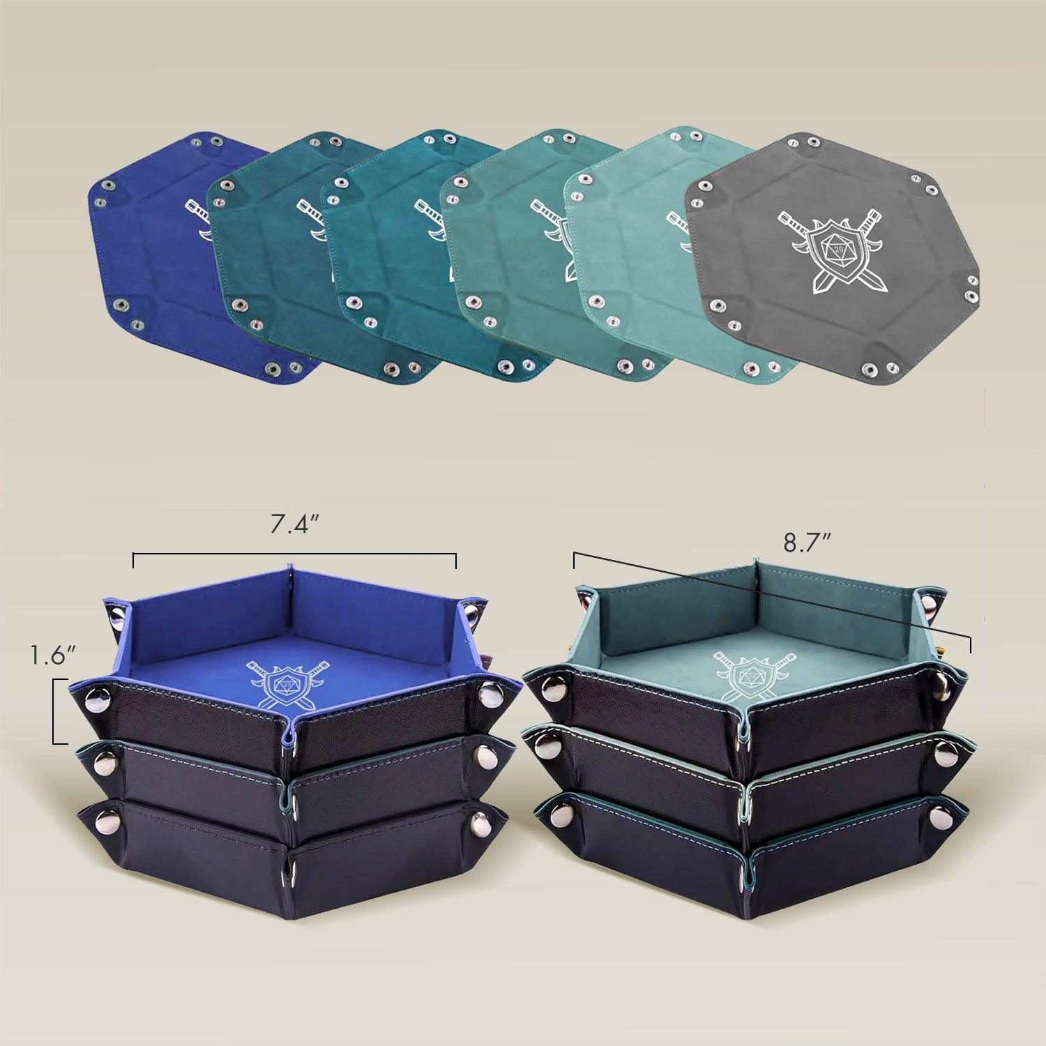 gaming-table-accessories-folding-hexagon-dice-tray-set