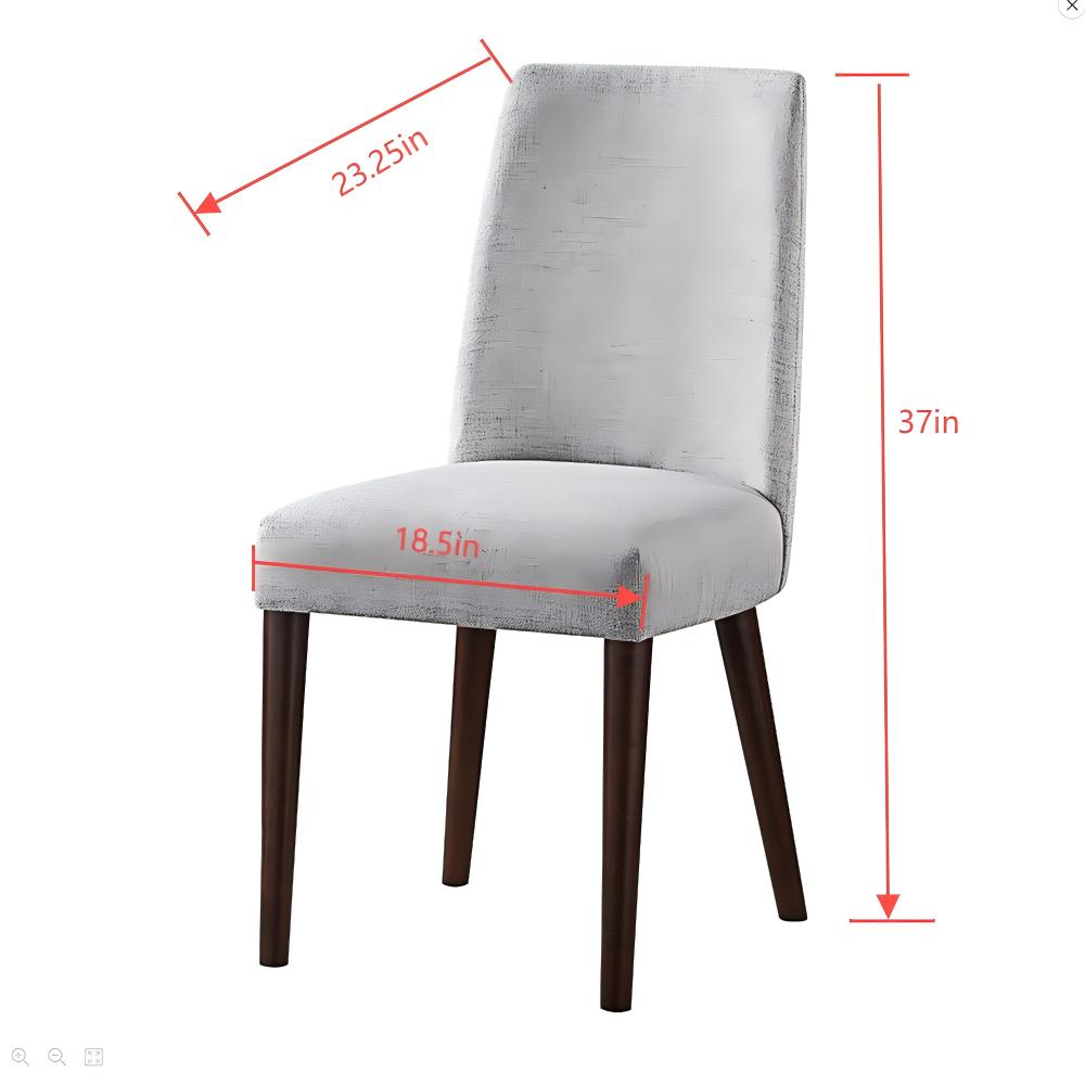 Gray Fabric Chair With Espresso Legs (Set of 2)