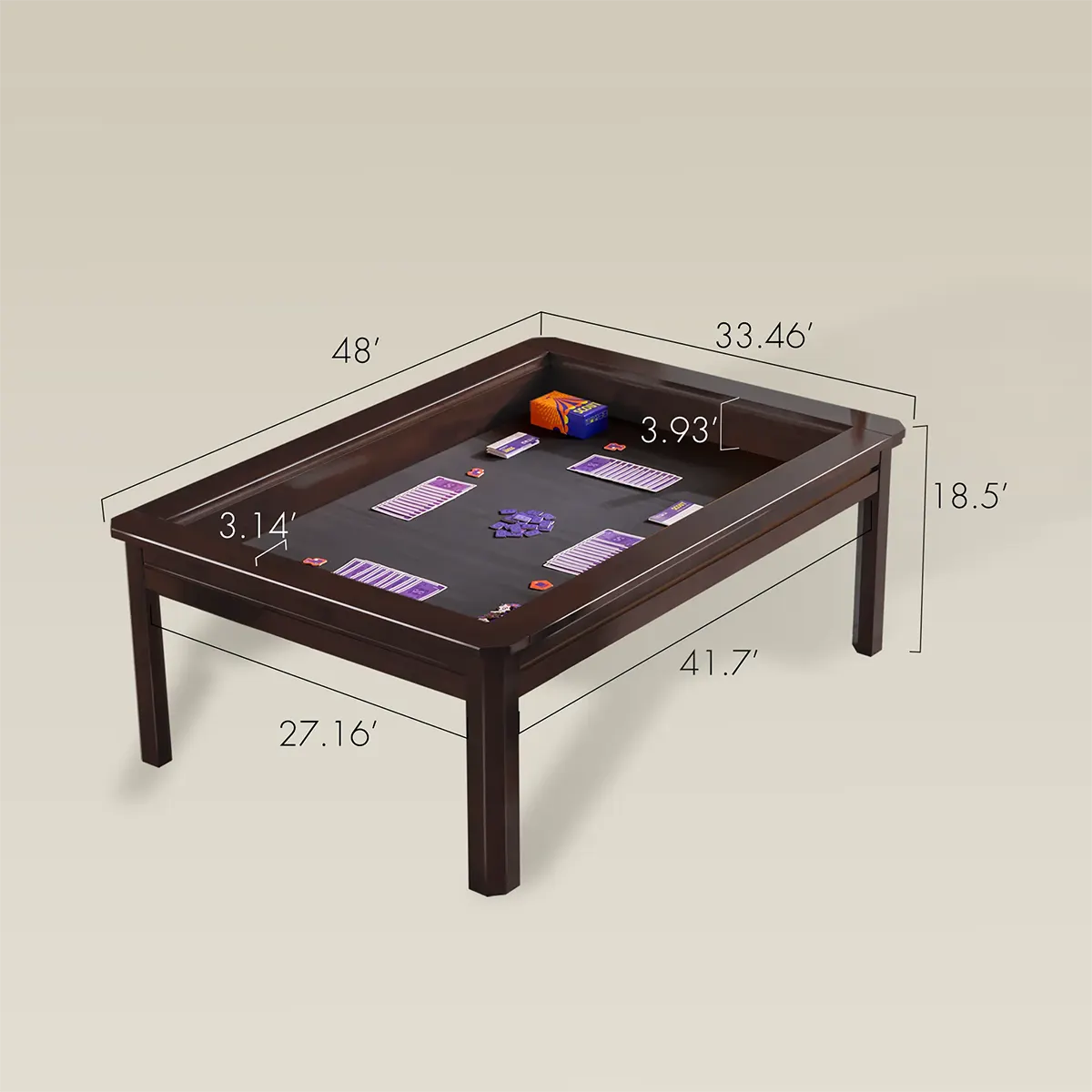 Wooden Coffee Gaming Table With Topper