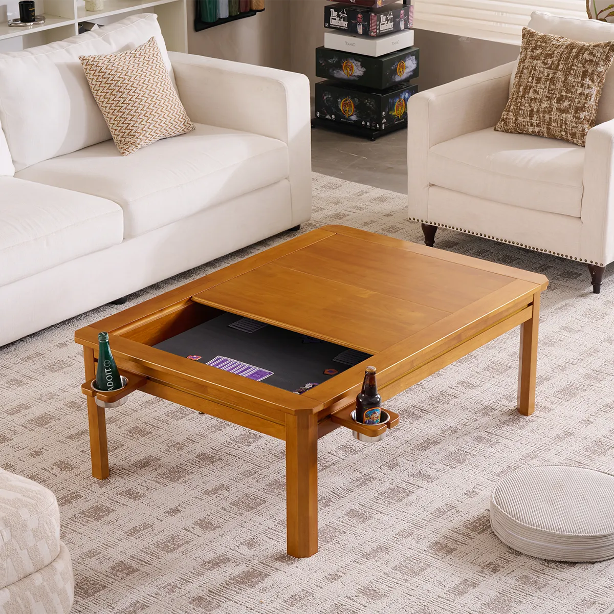 Wooden Coffee Gaming Table With Topper