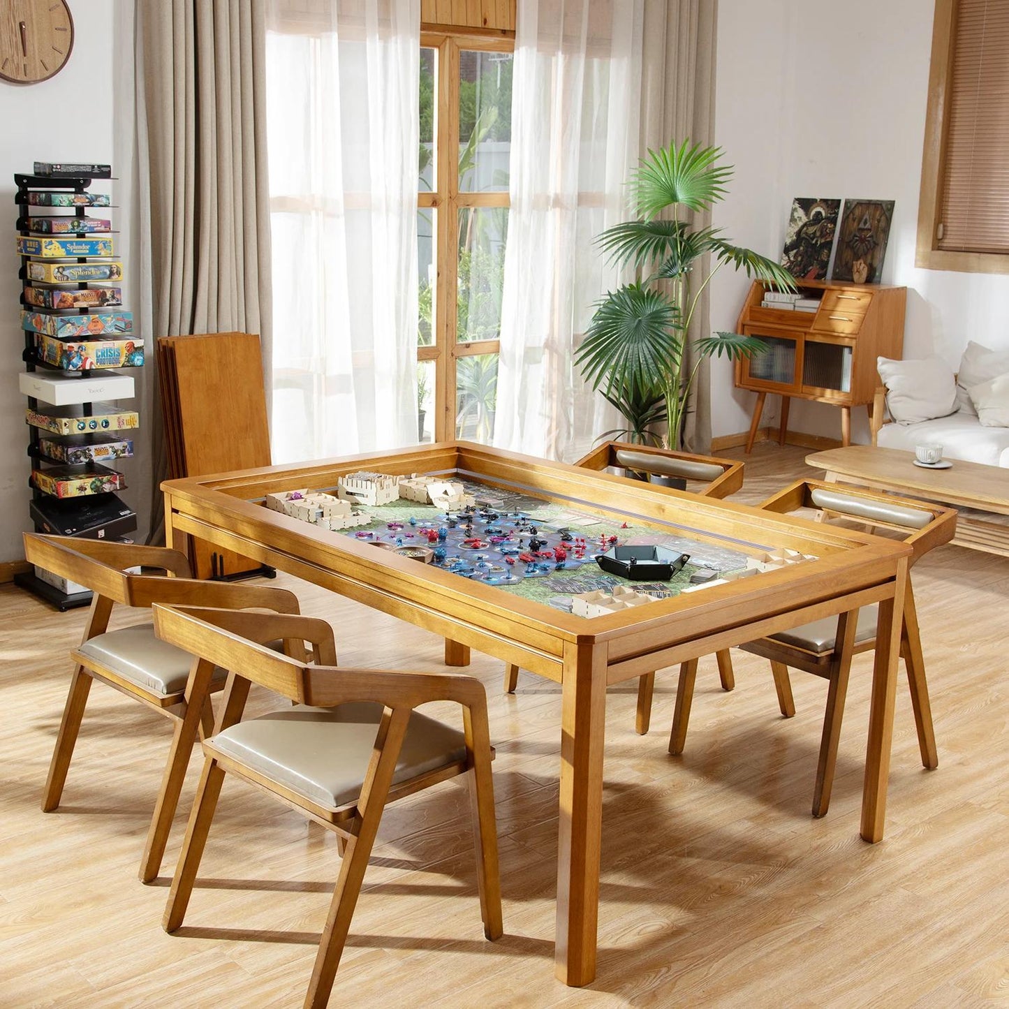 led gaming table oak
