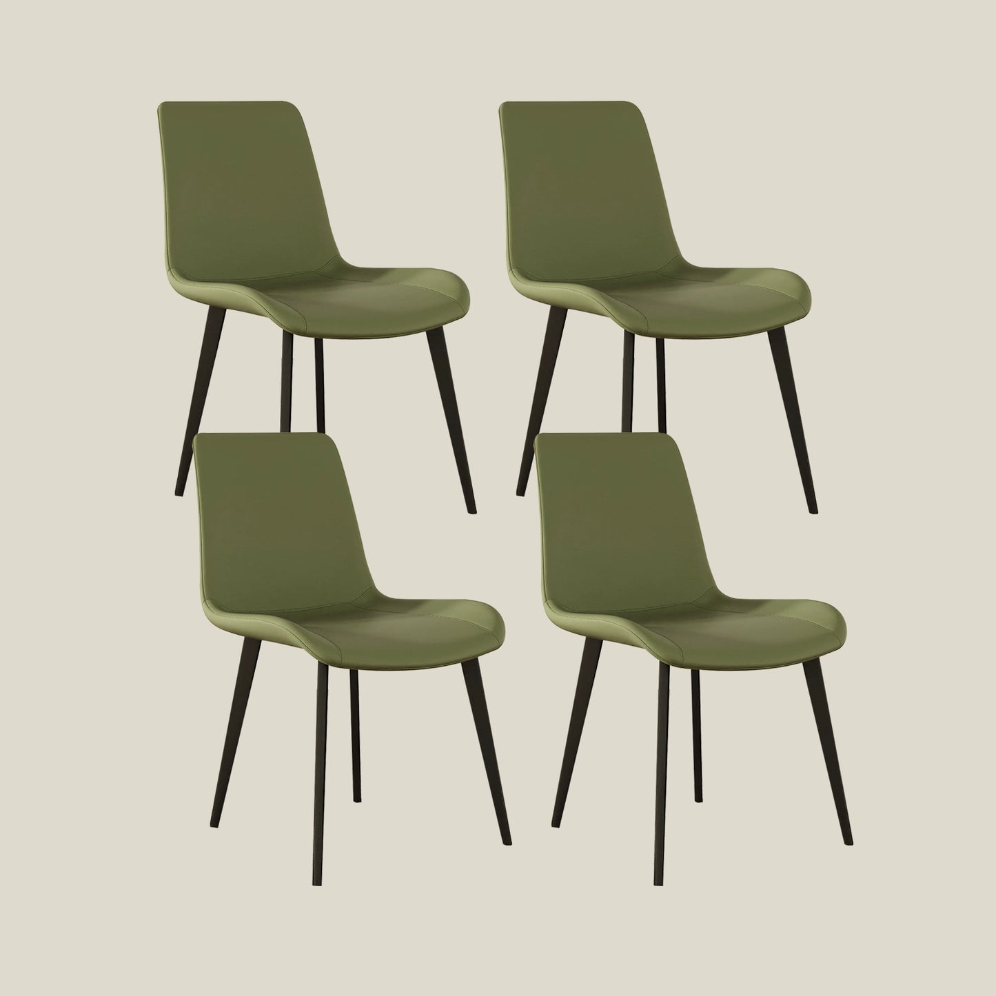 Green Modern PU Leather Gaming Table Chairs