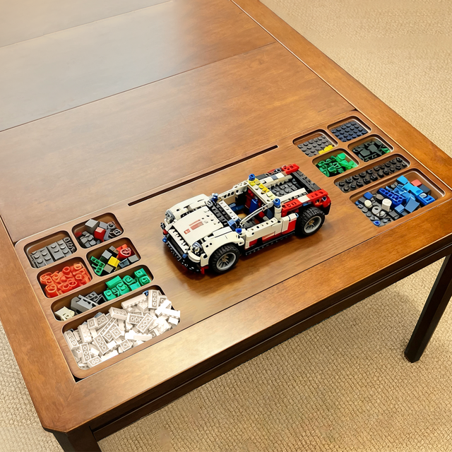 Premium Wooden LEGO Building Board in Kingswood Table | BoxKing Gaming