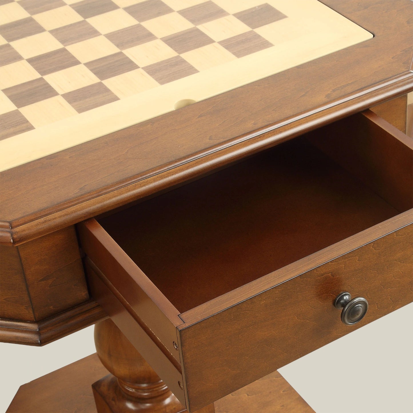 Reversible Chess & Checkers Game Table with Storage Drawers