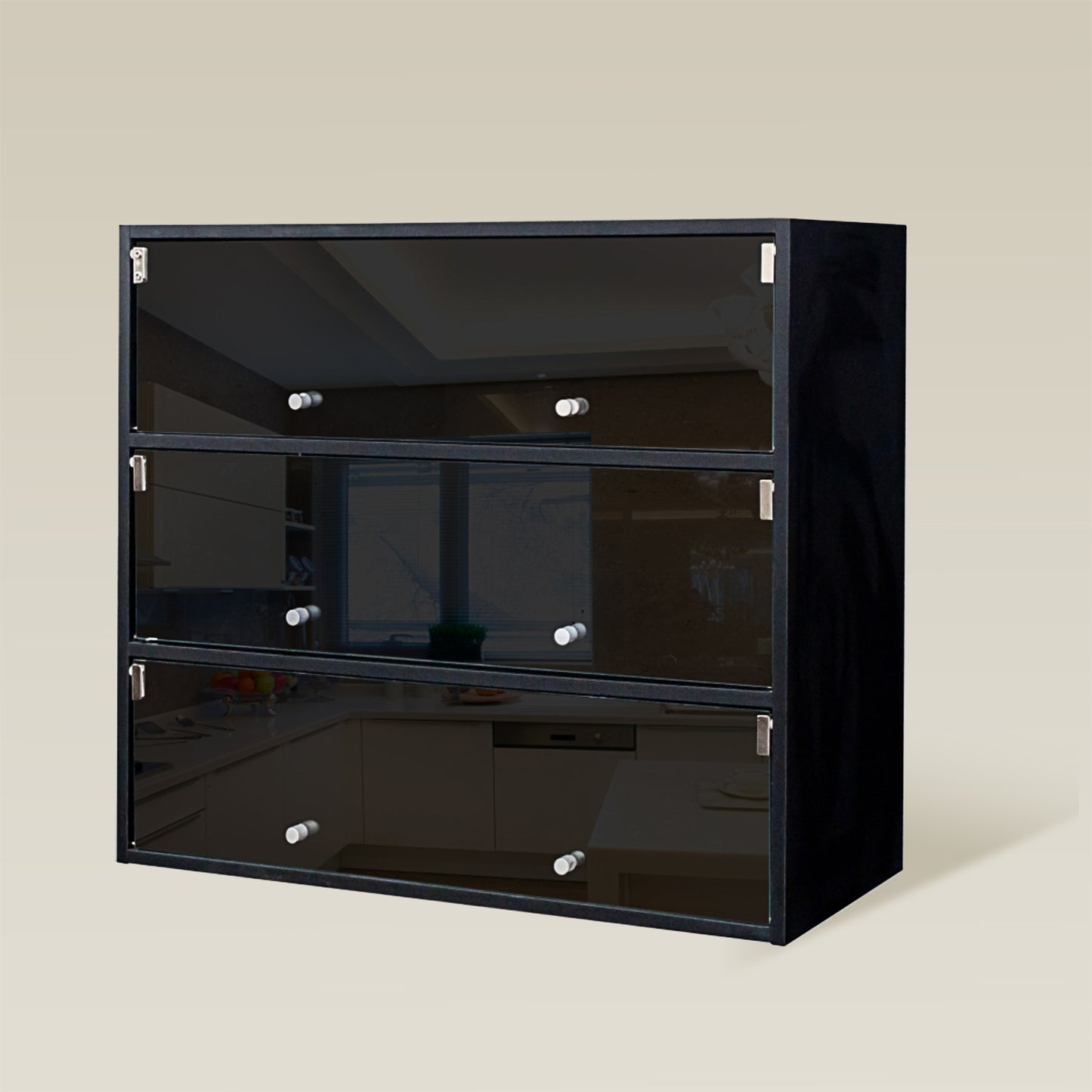 RGB LED Glass Cabinet-3 Tiers