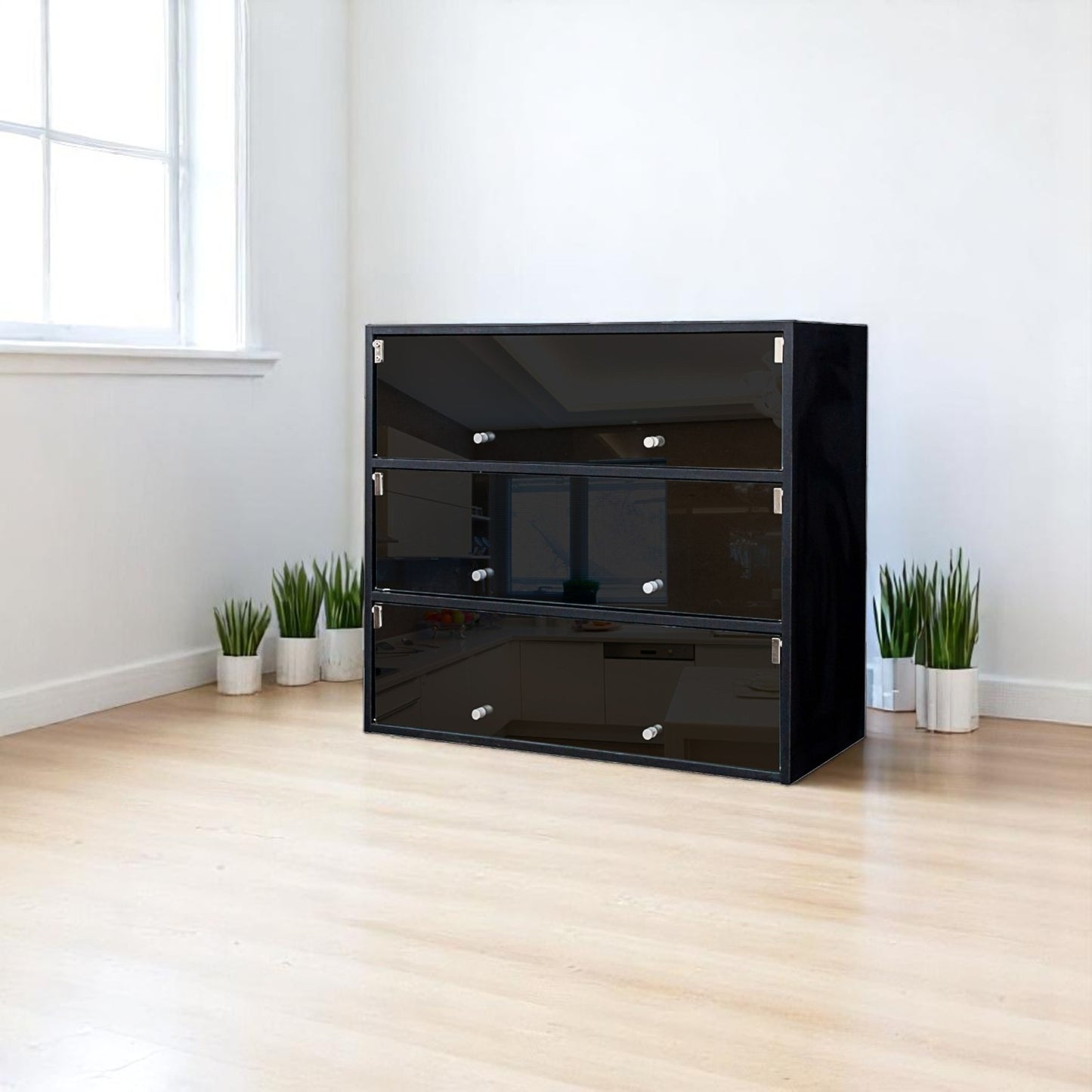 RGB LED Glass Cabinet-3 Tiers