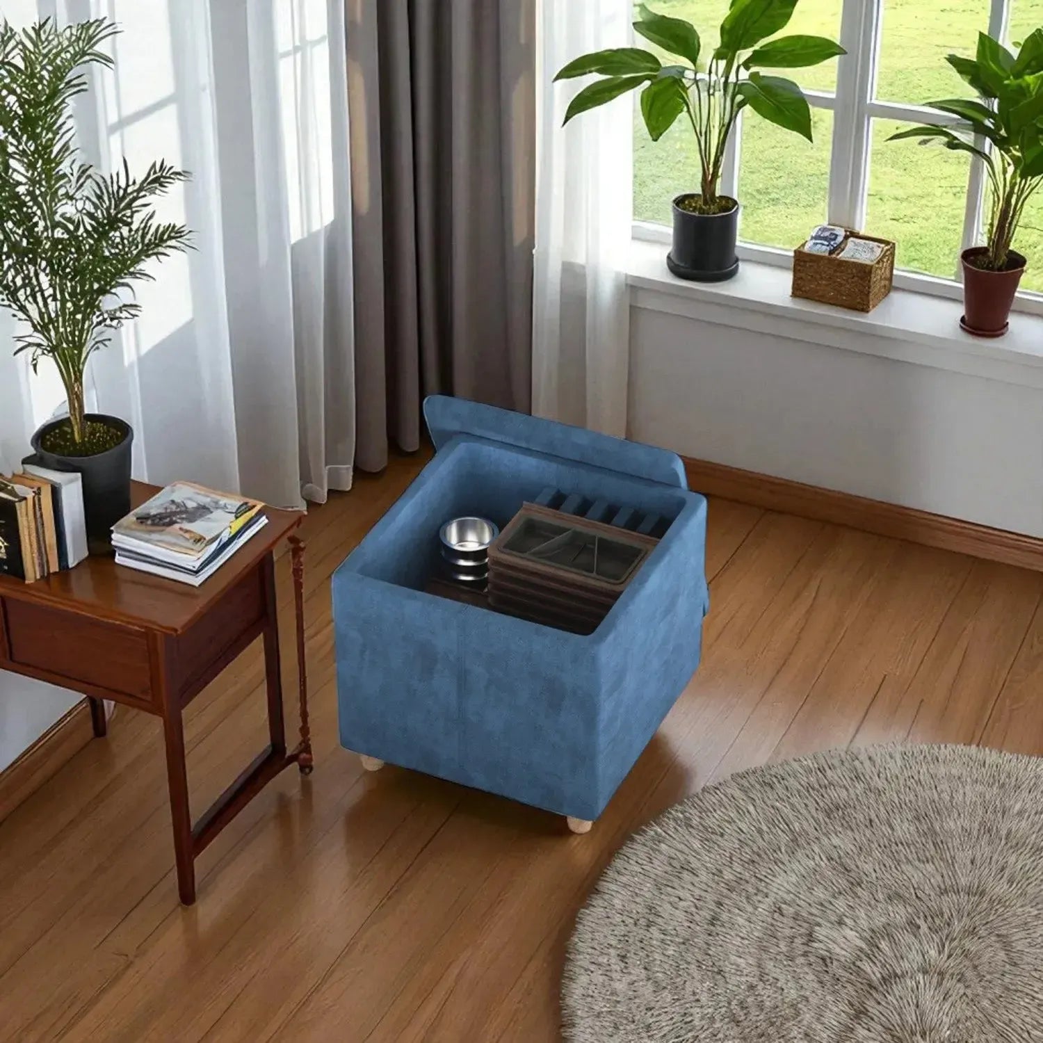 square-velvet-storage-seat-dual-purpose-seat-and-game-accessory-organizer