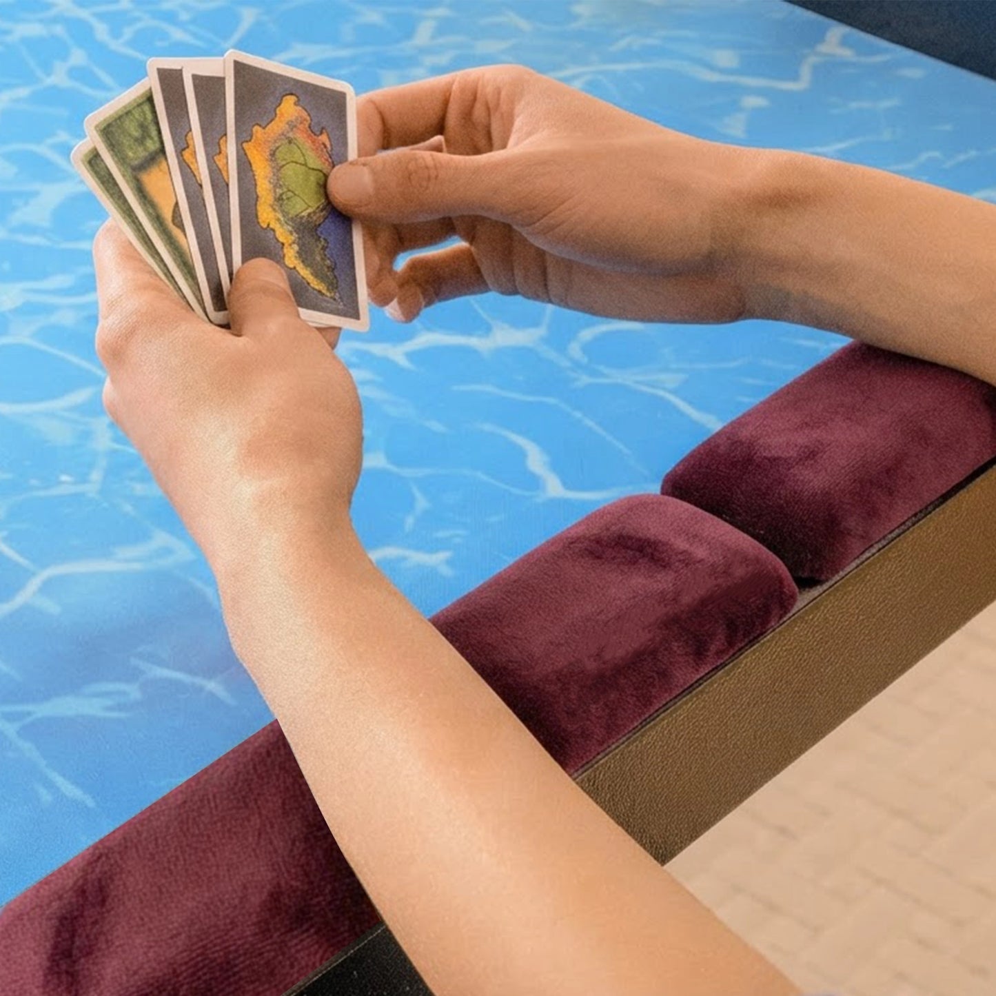 Soft plush arm rests designed for comfortable board game table seating