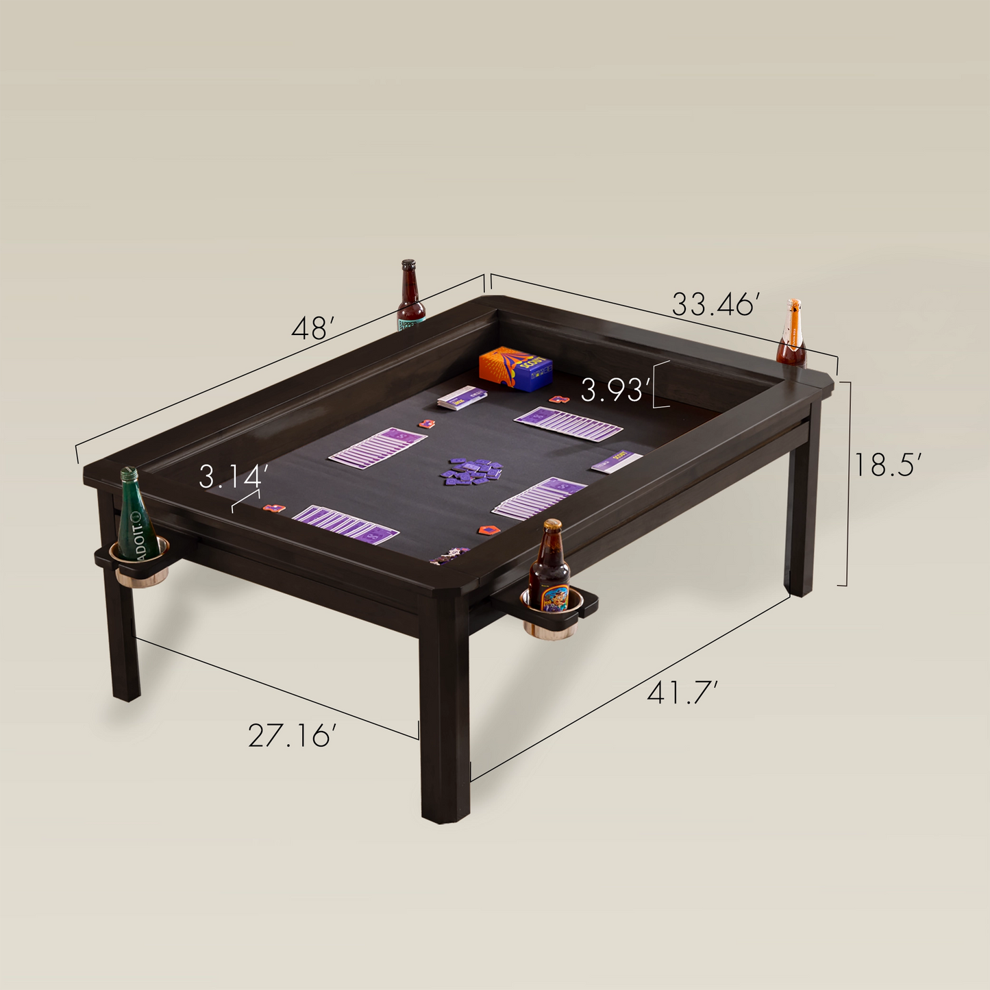 Wooden Coffee Gaming Table With Topper