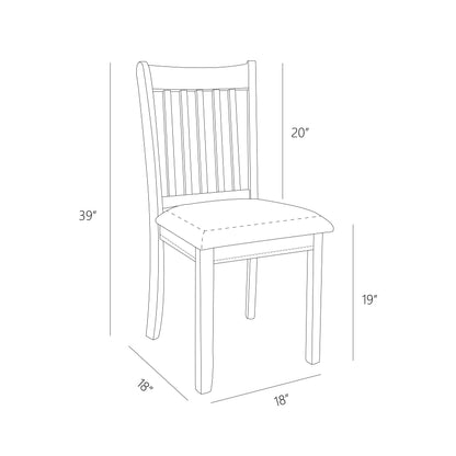 Wooden Back Chairs -  Set of 2