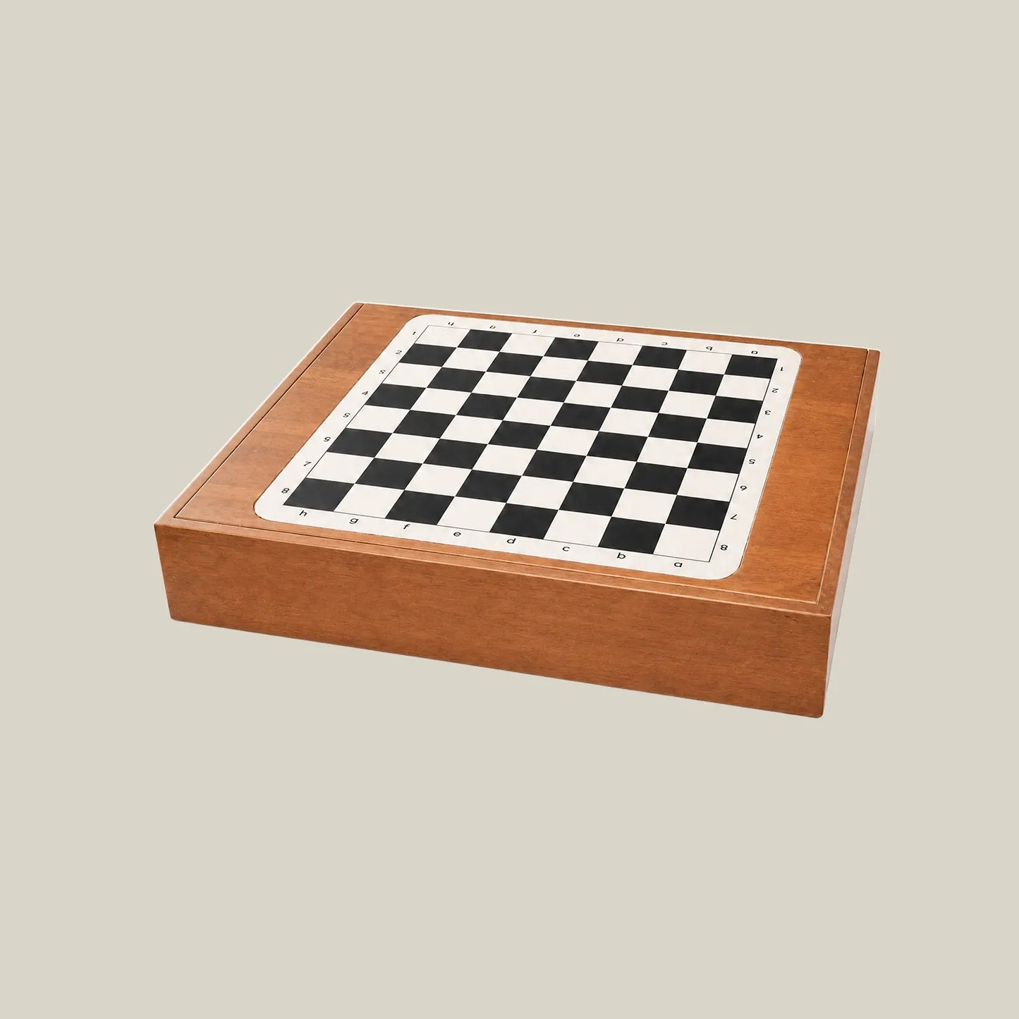 Natural wood chess board and tabletop game storage box