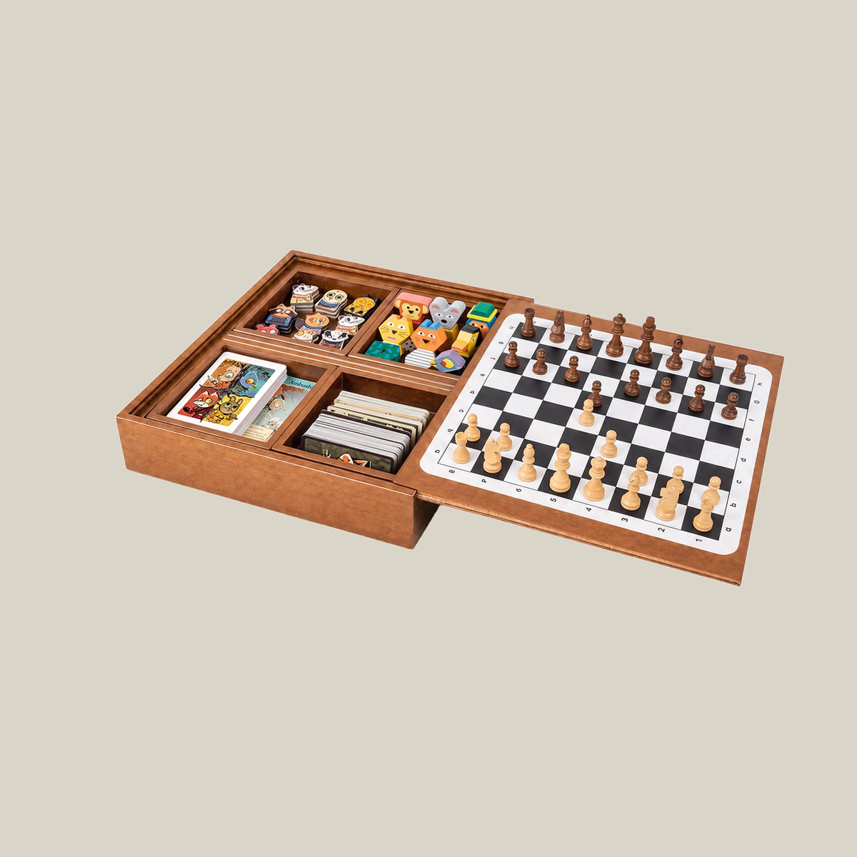 2-in-1 Chess Board & Board Game Storage Box