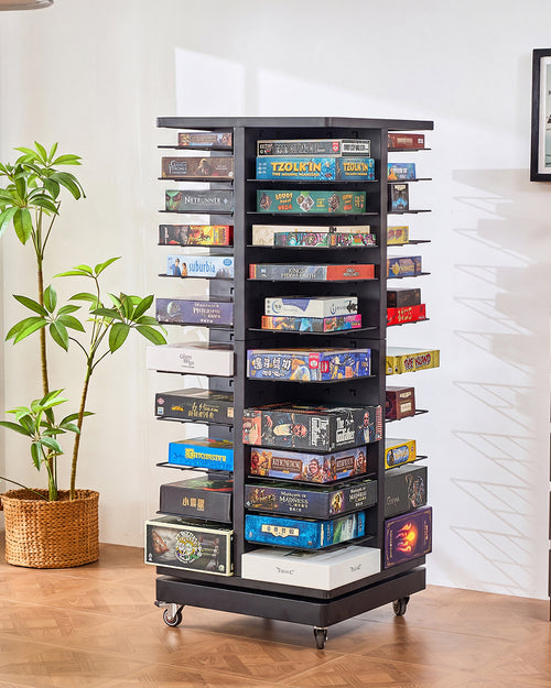 Rolling Board Game Storage Rack