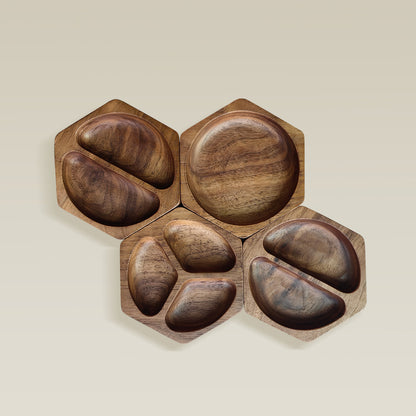Hexagon Wooden Magnetic Trays