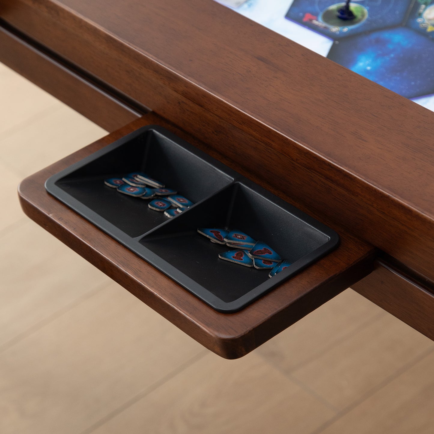 DECK AND DISCARD Holders for Wooden Table