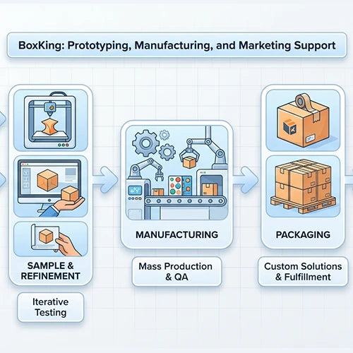 BoxKing provides prototyping, manufacturing, and marketing support