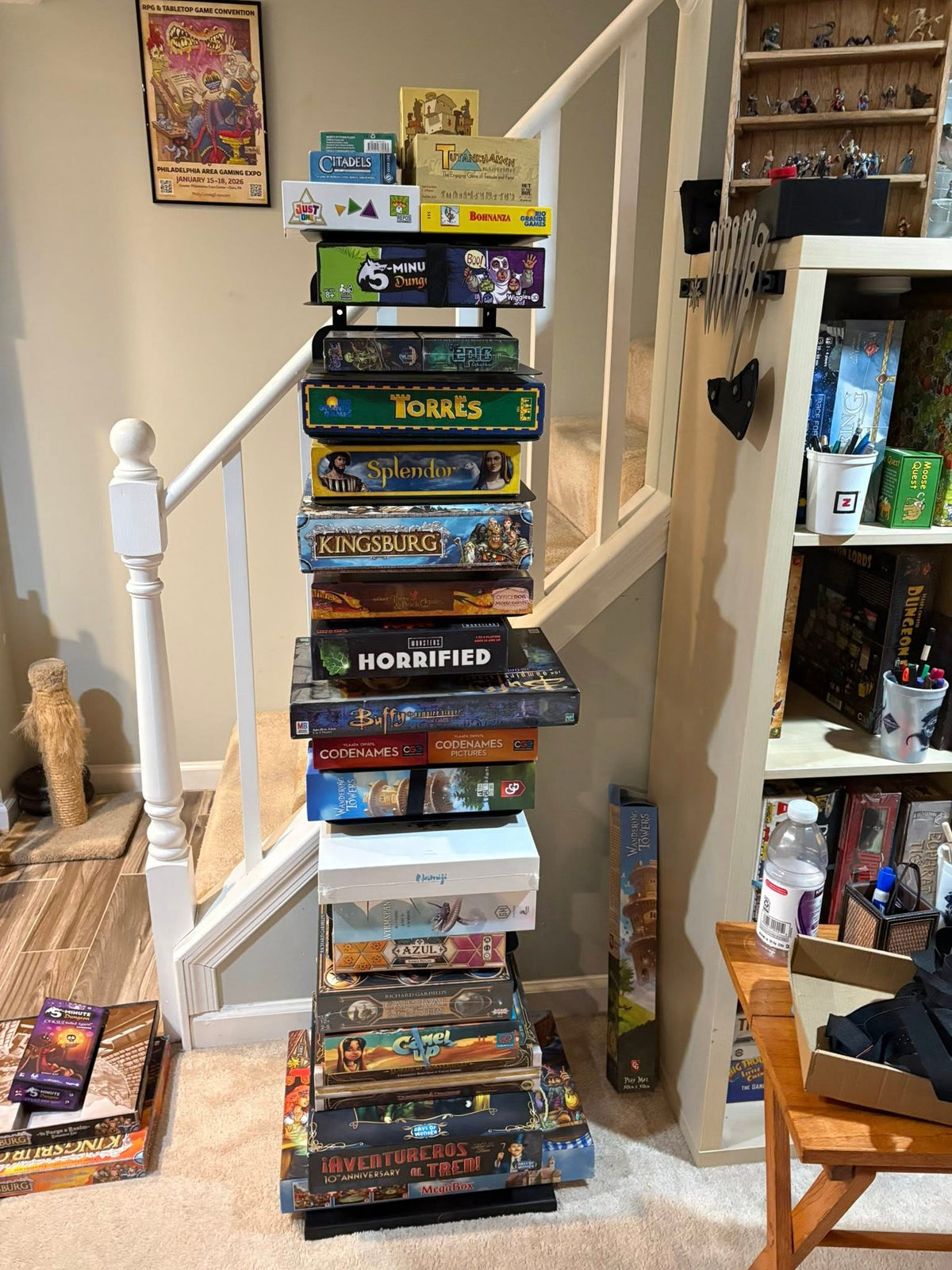 GamePillar Adjustable Board Game Tower – Tall (155cm)