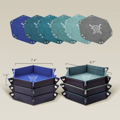 Folding Hexagon Dice Tray Set (6-Pack)