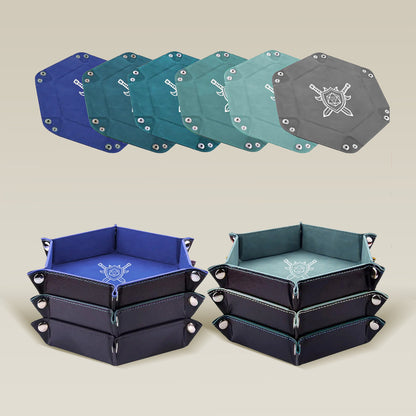 6× Folding Hexagon Dice Tray Set