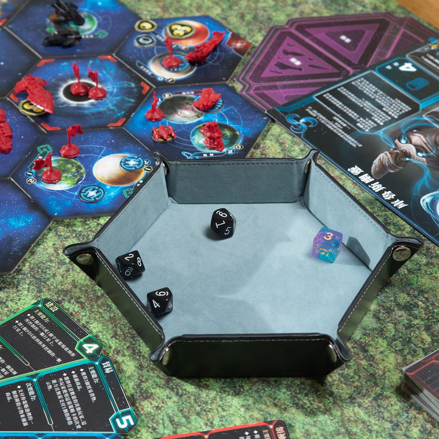 Folding Hexagon Dice Tray Set (6-Pack)
