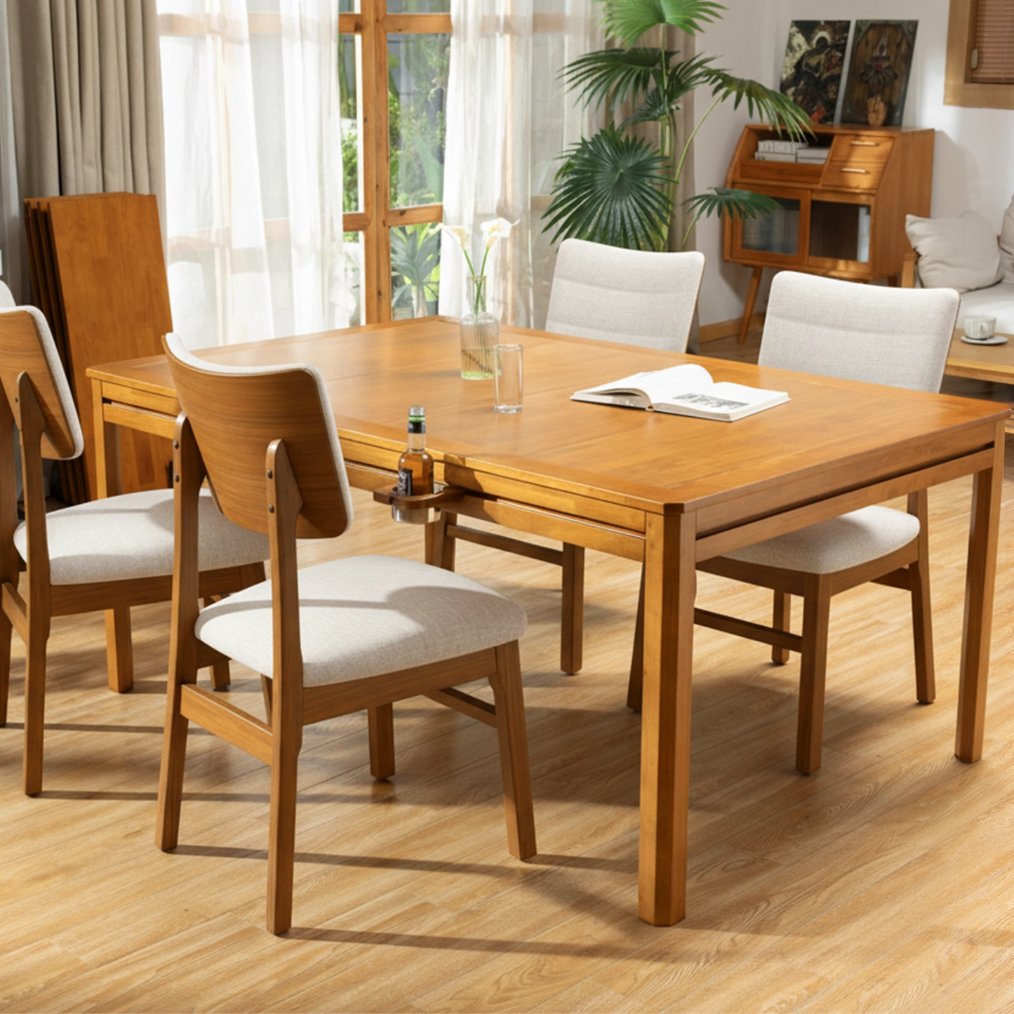 Mid-Century Wooden Chairs（4 Pack）