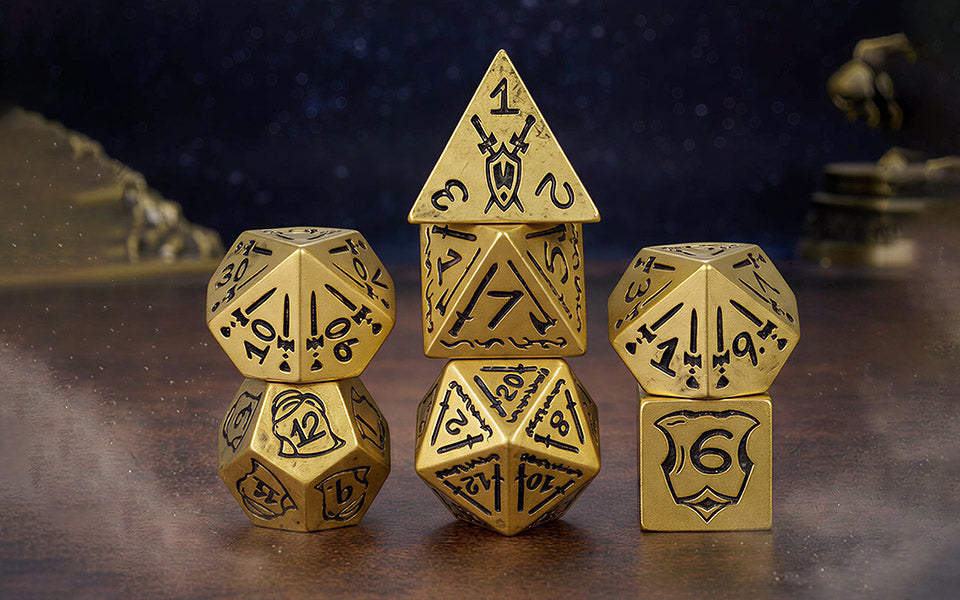 Antique Gold Metal Dice