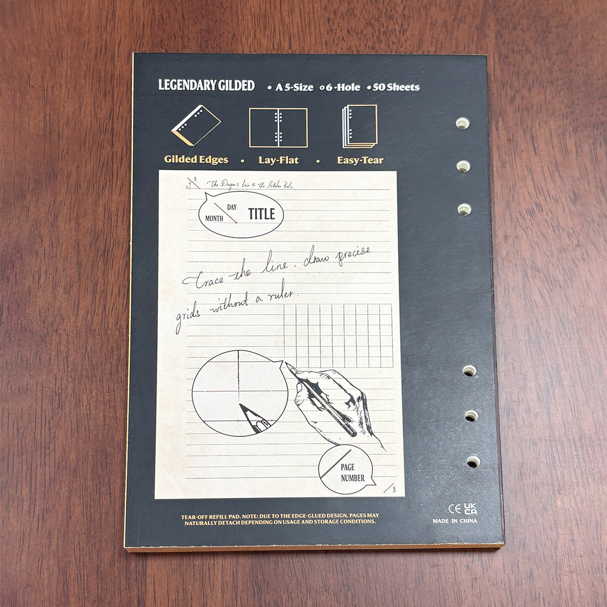 Legendary Gilded Ruled Pages | A5 6-Ring RPG Binder Refills