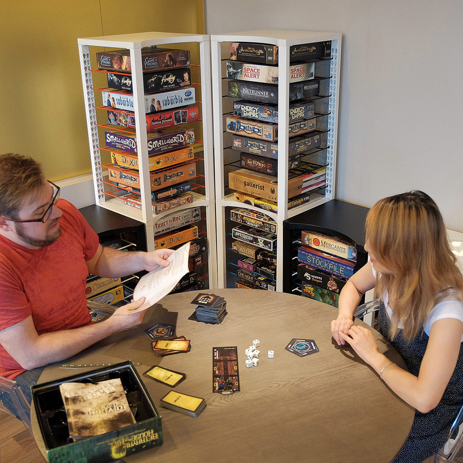 Boxthrone board game shelves white