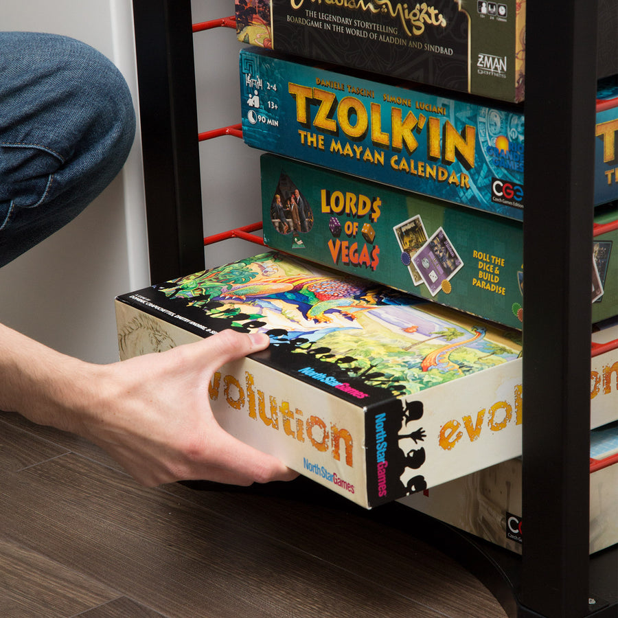 Boxthrone board game shelves black