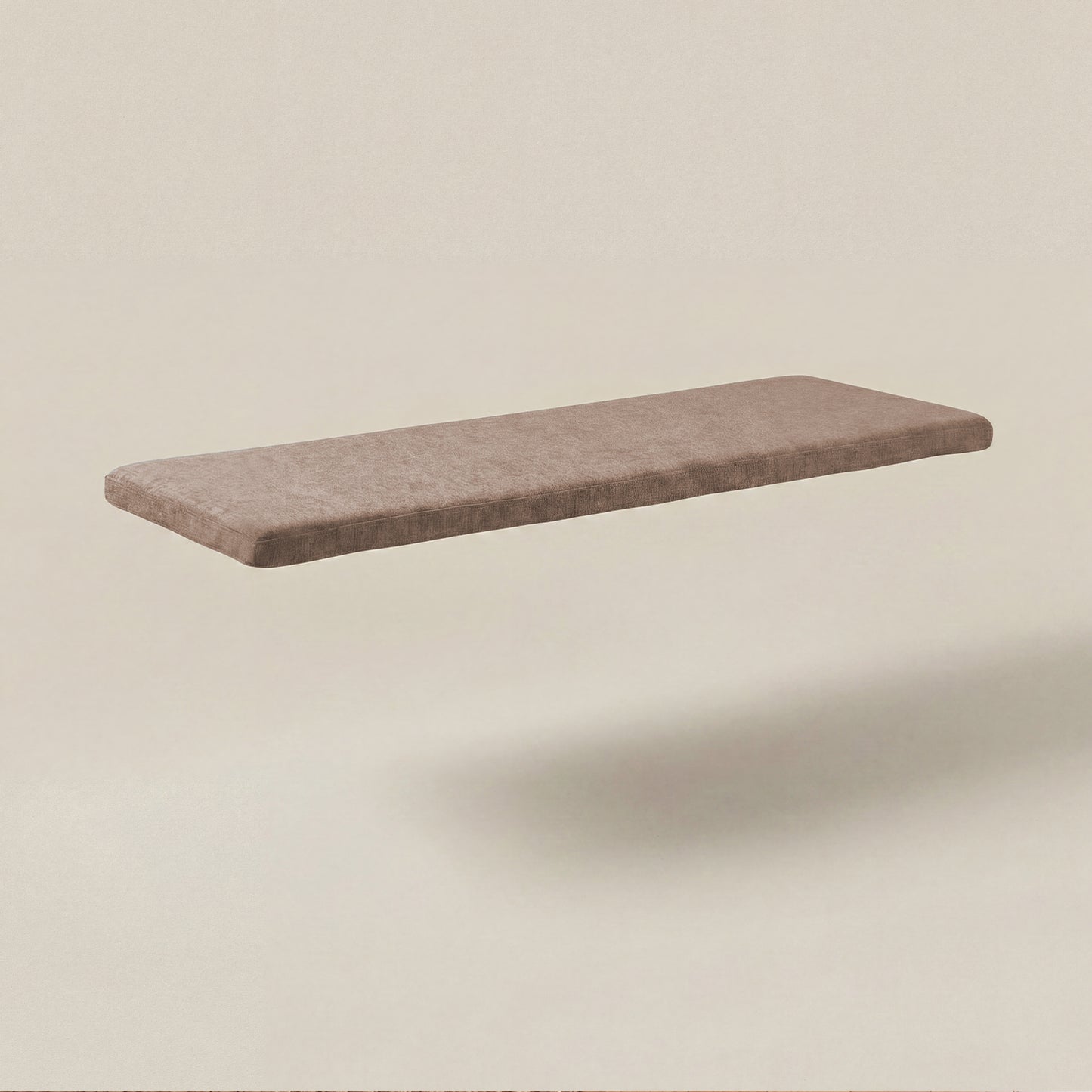 Brown cushion for solid wood storage bench
