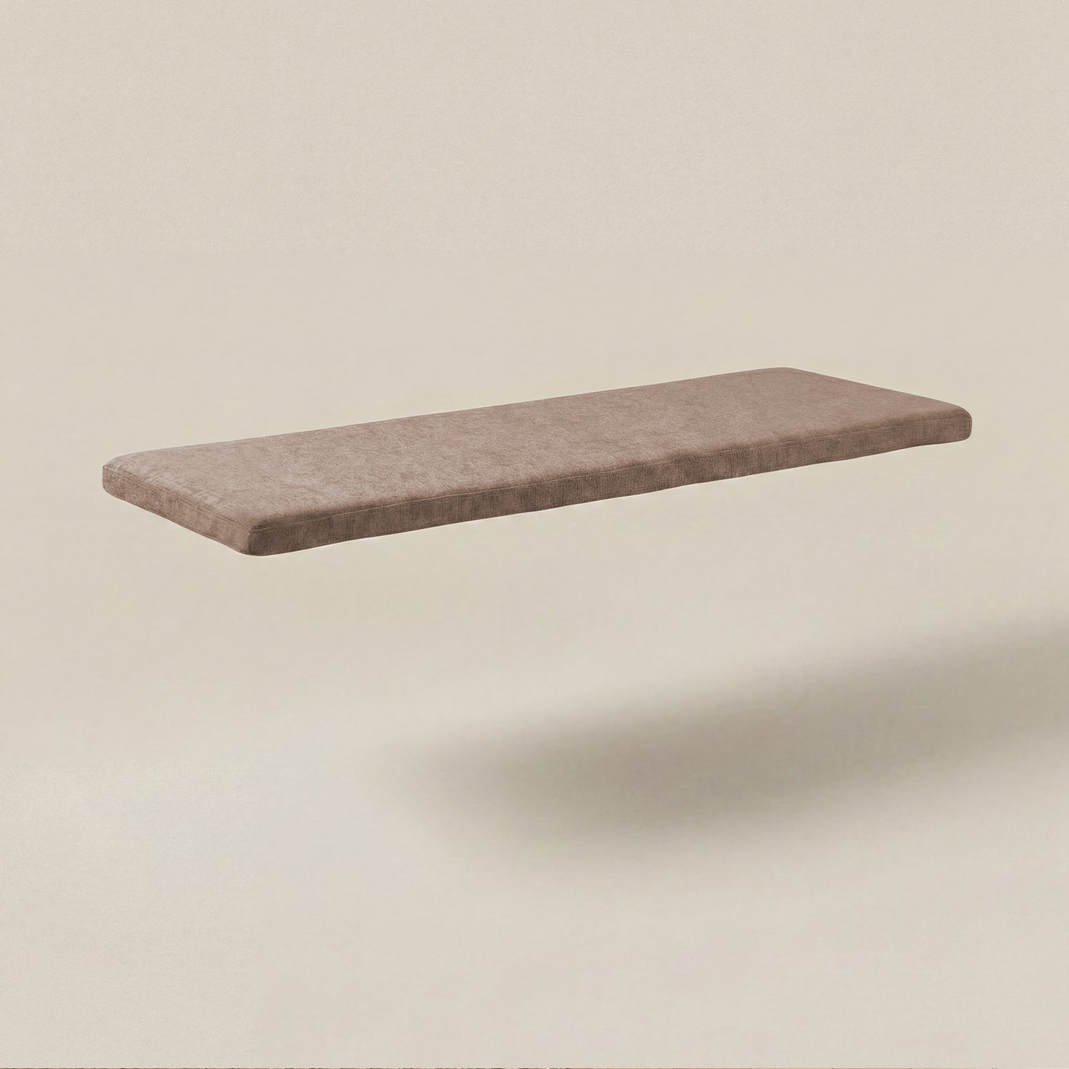 Brown cushion for solid wood storage bench