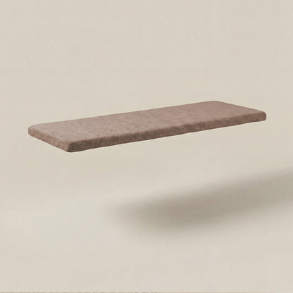 Brown cushion for solid wood storage bench