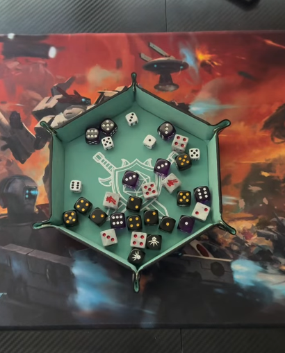 Folding Hexagon Dice Tray Set (6-Pack)